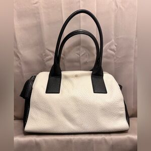 Kate Spade “LYDIA” Ivory Pebble Grain Leather Tote Bag w/Black Trim (COA)Booklet